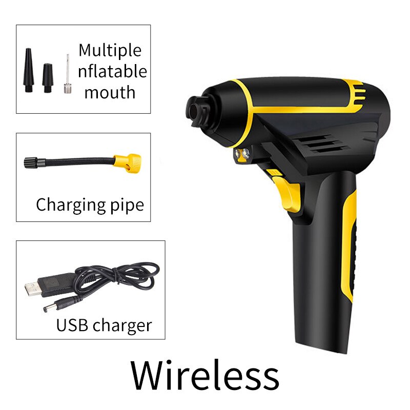 150 PSI 120W Wireless Car Air Compressor Pump Digital LED Smart Car Tire Inflator Handheld USB Rechargeable Inflatable Pump: Wireless