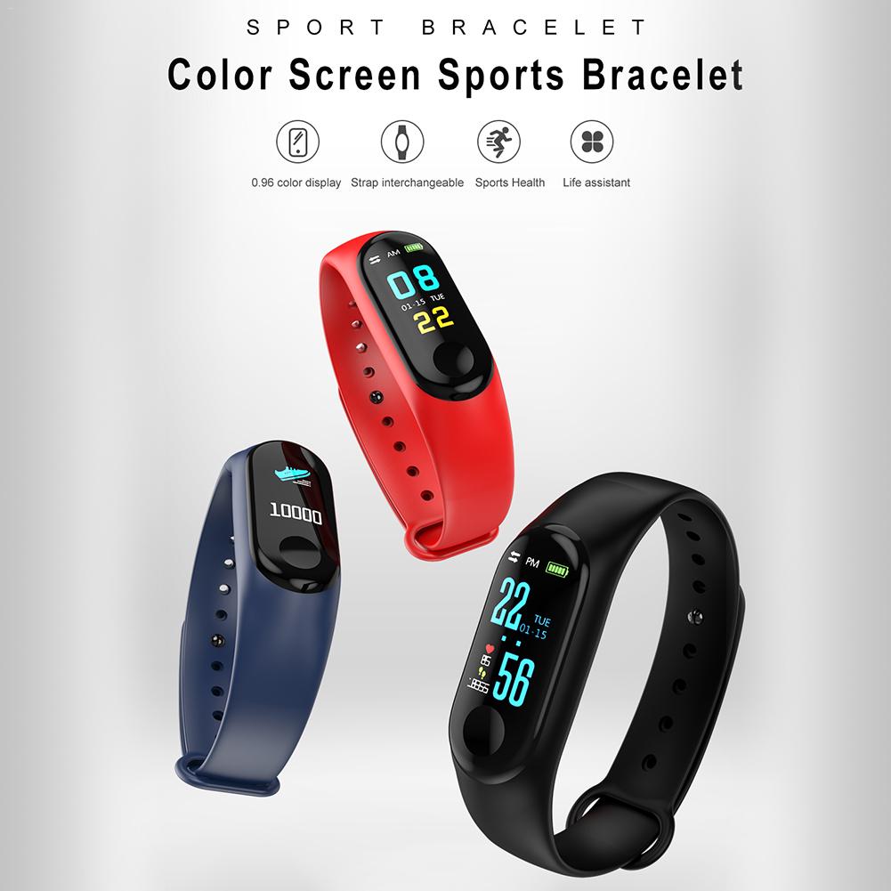 Podómetro impermeable Running Sports Tracker paso M3 Monitor de ritmo cardíaco contador caminar banda de muñeca para Fitness reloj pulsera