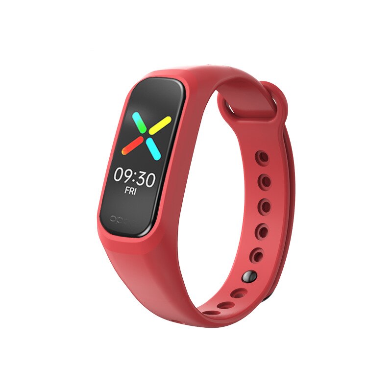 Silikoni rannehihna oppo nauhan vaihtorannekkeen urheilunauha pehmeä vedenpitävä ranneke oppo smart band vyölle: Punainen