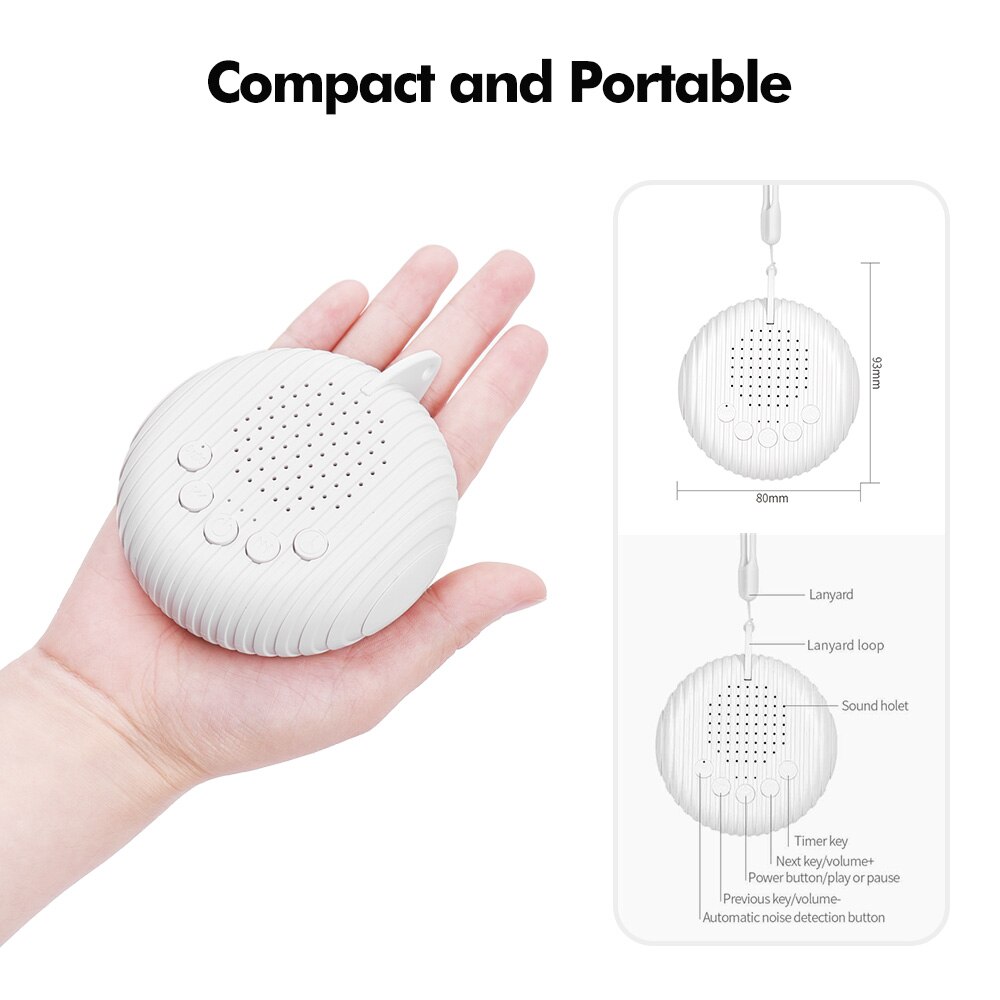 White Noise Sound Machine with 7 colors Mood Light Natural Sounds &amp; Music Playback Memory &amp; Timing Sleep Therapy for Baby Adults