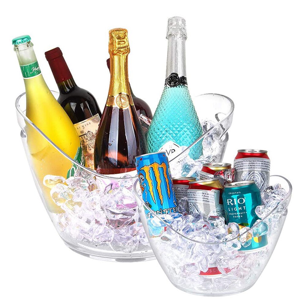 Eis Eimer Klar Acryl Kunststoff Wanne 8 Liter und 3,5 Liter Hält 5 Volle-Größe Flaschen 6 Dosen und eis Für Getränke Parteien