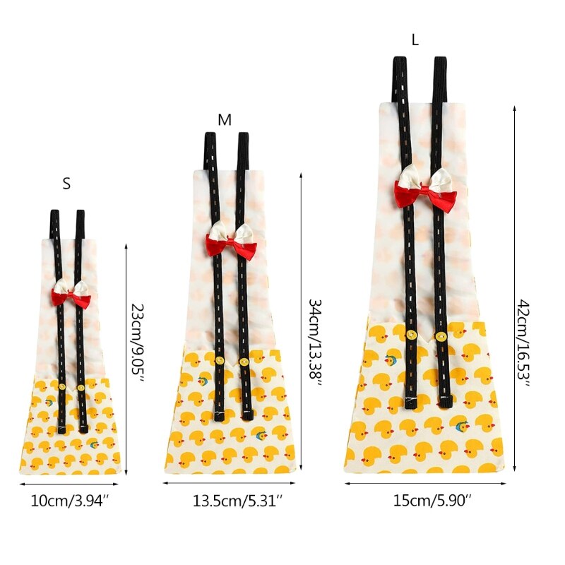 Couche-culotte de canard imprimé banane ananas, couche-culotte lavable réutilisable réglable avec nœud papillon pour volaille