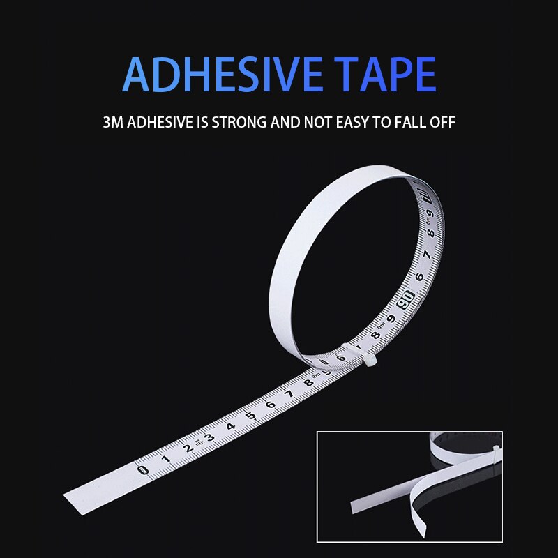 Miter Track Tape Measure Self Adhesive Metric Steel Ruler Miter Saw Scale For T-track Router Table Saw Band Saw Woodworking Tool