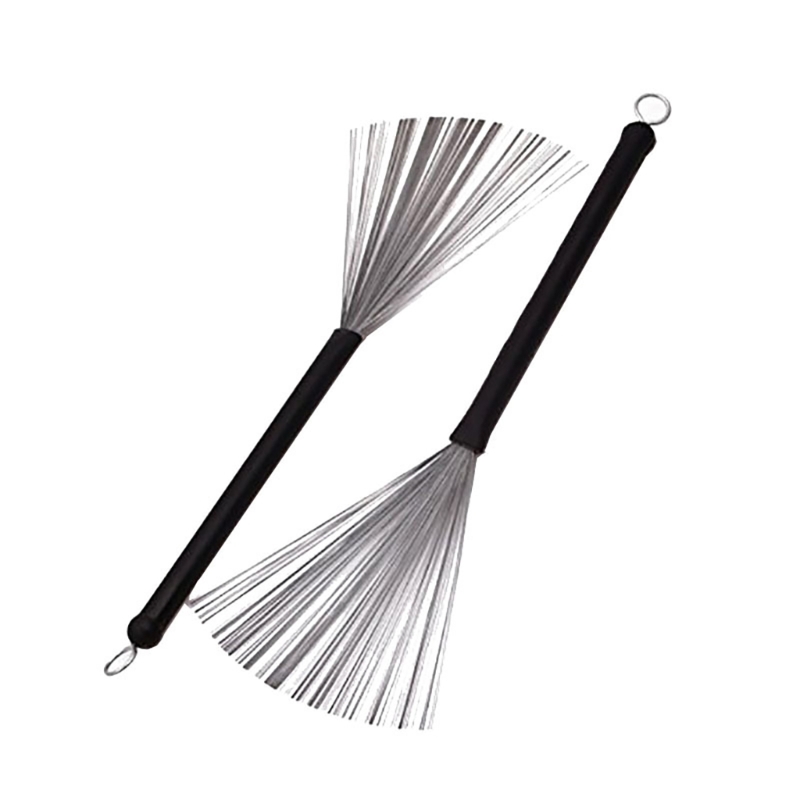 R6FE Infällbar Jazz Trumvisp - 32cm - Teleskopisk Percussion Wire Brush - Svart