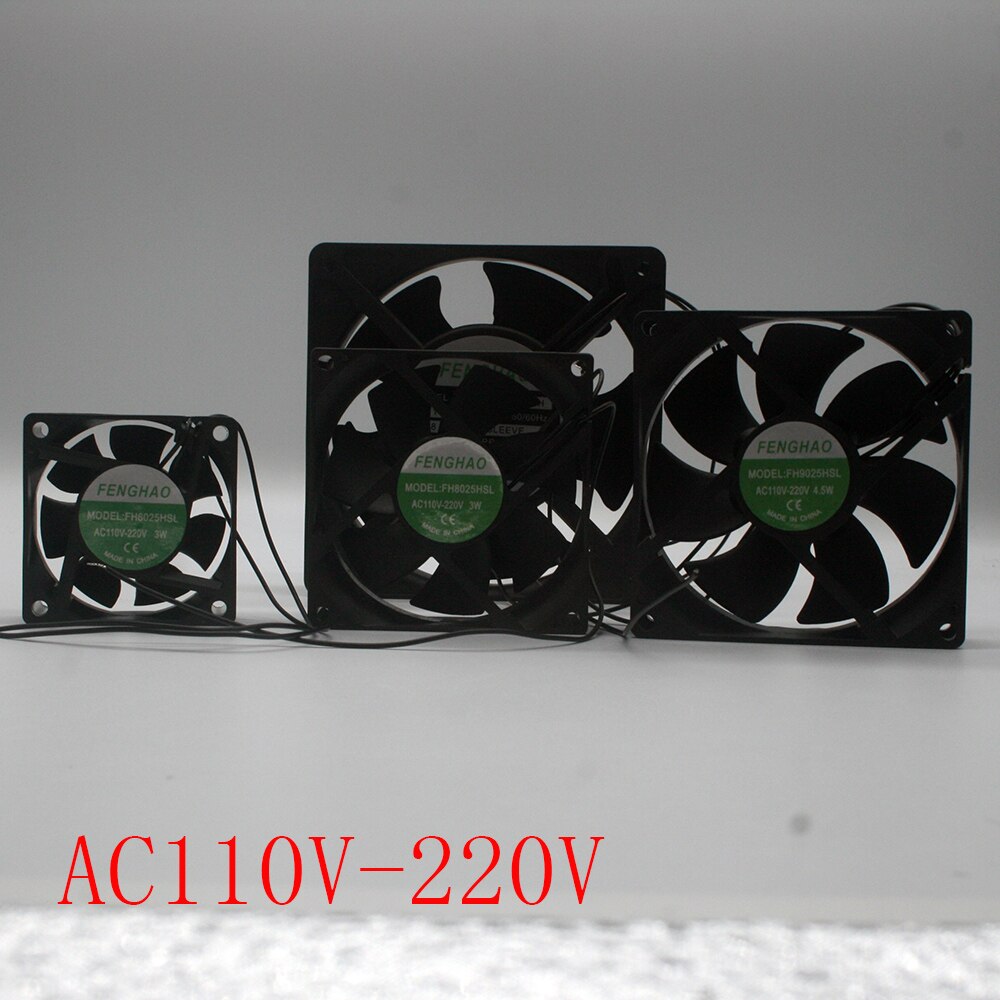 Koeler Printer Fan 6025/8025/9225/12038 Ac 110V 115V 120V 220V 240V 2 draad Bearing Cooling Fan Cooling Cooler Fan