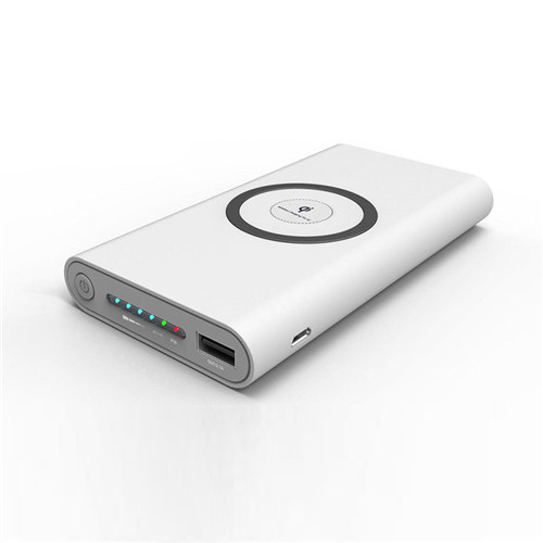 50000 mah qi-powerbank mit kabelloser ladefunktion, tragbarer externer akku, schnellladefunktion (einseitig), sechs sicherheitsfunktionen: Weiß