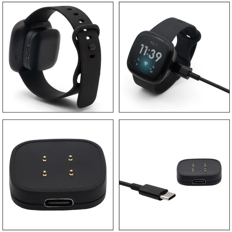 Oplader voor Fitbit Versa 3 & 4/Sense 1 & 2 Oplaadkabel Vervanging USB C Cord Dock Adapter Magnetische Smartwatch Accessoire