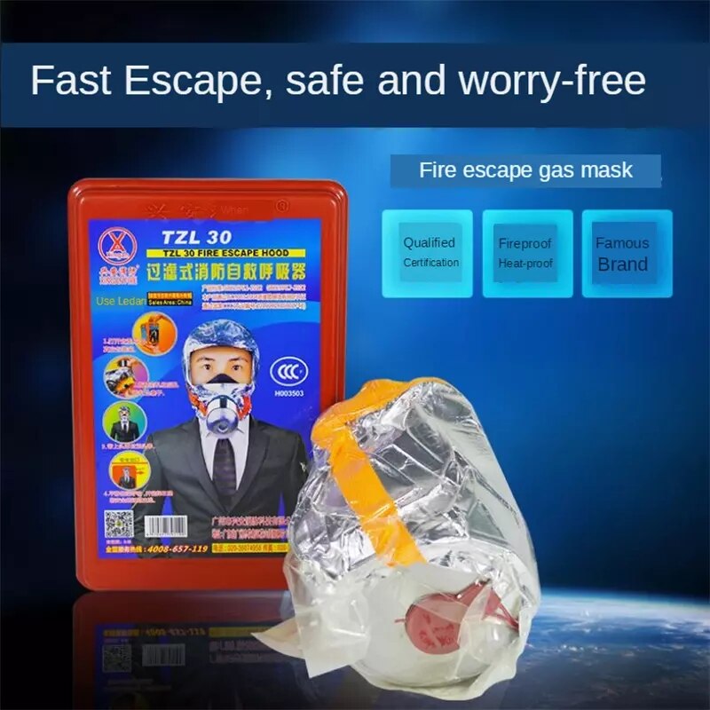 Fire Eacape-máscara respirador de autorescate, mascarilla protectora de Gas de humo, cubierta Personal de Escape de emergencia, PM016