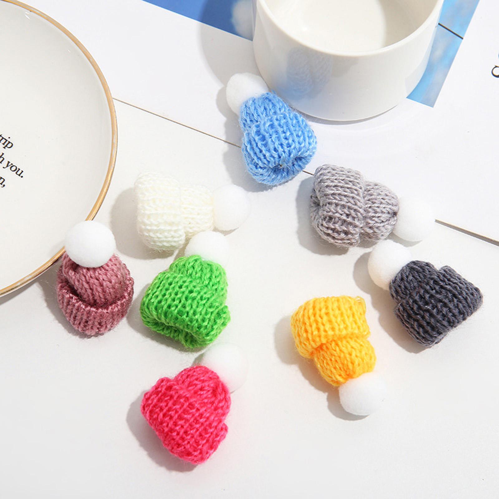 10Pcs Miniatur Gestrickte Hut Schal Kleidung Zubehör DIY Handwerk Puppe Ornament