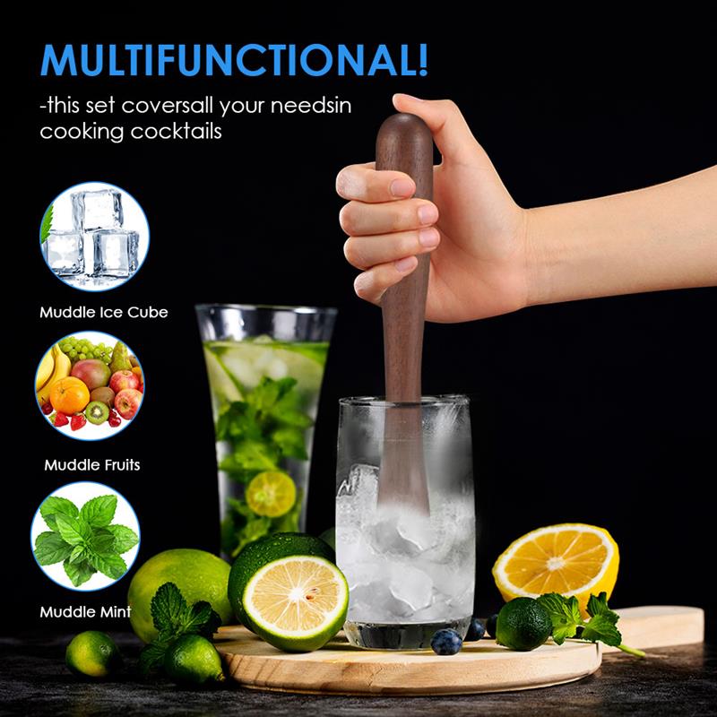 Wood Drink Muddler Wooden Masher Crusher Cocktail Damper Bar Tool Ice Hammer Bartender Barware