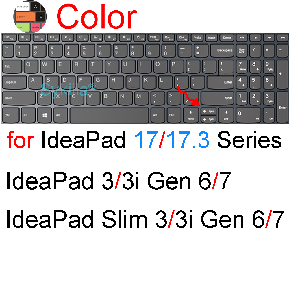 Tastaturabdeckung für Lenovo IdeaPad 3 schlank 3i Profi 5 biegen 5i 1 1i Gen 9 8 7 6 14 15 15,6 16 17 Silikon-Schutzhülle: Gelb