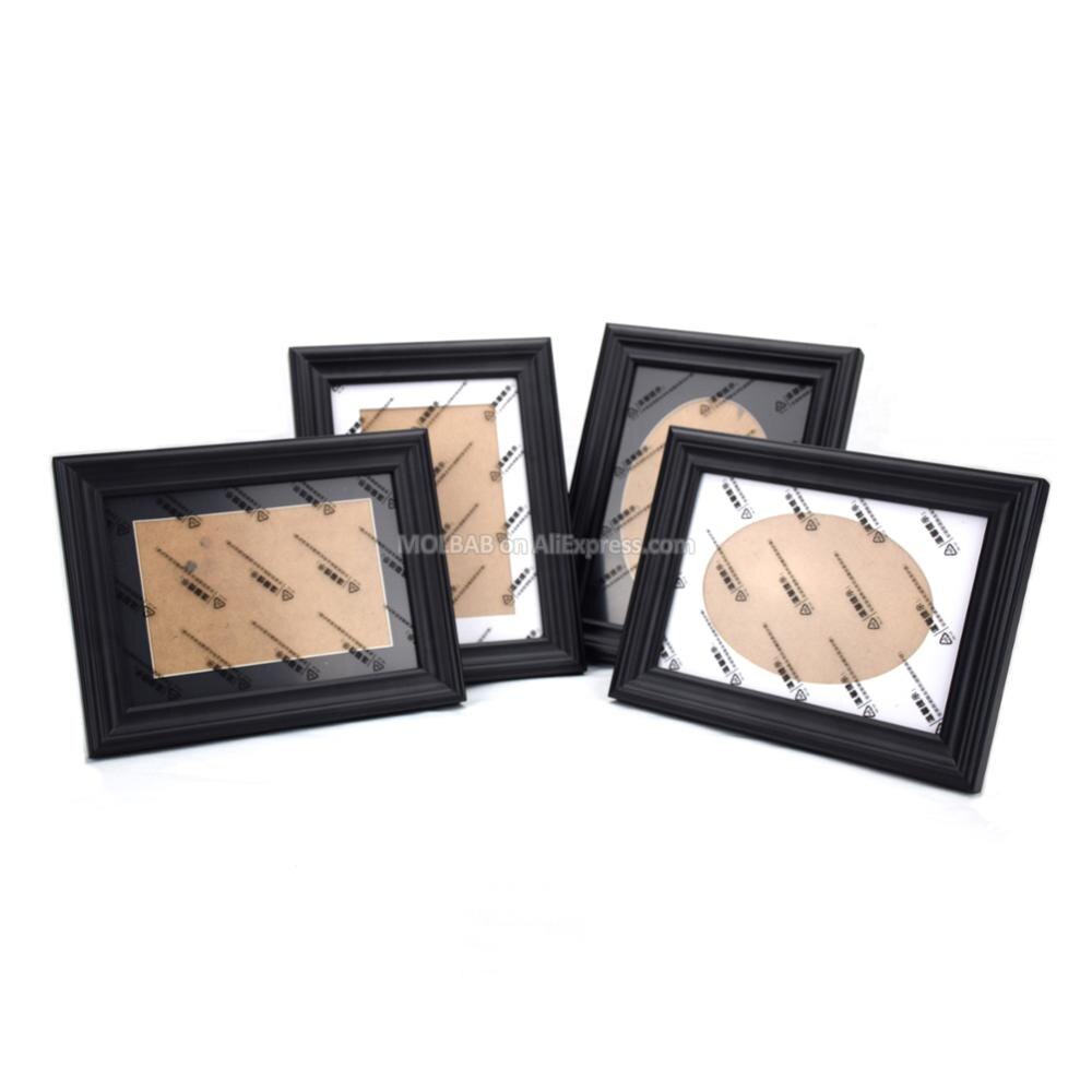7X5 Inch Black Wood Tabletop Photo Picture Frame With Matboard Unique Style Wooden Molding Border Wall Mounted For Desk Decor