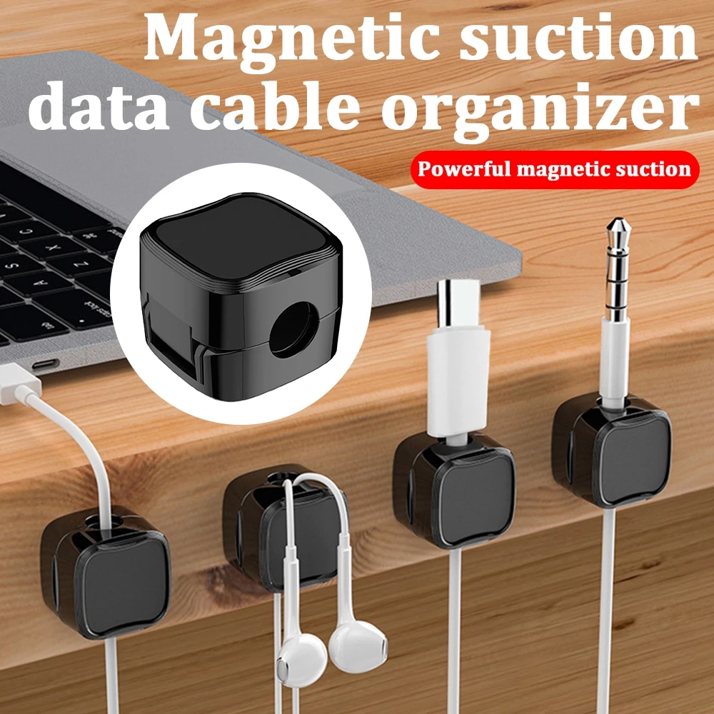 6 Stuks Magnetische Telefoon Kabel Clips Verstelbare Kabel Manager Snoer Houder Onder Bureau Kabel Management Wire Keeper Kabel Organizer