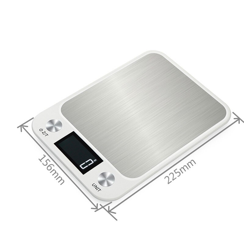 Lcd-skjerm multifunksjonsvekt 5kg/10kg per 1g kjøkkenvekt rustfritt stål veieverktøy for smykker medisinske materialer: Hvit / 10kg