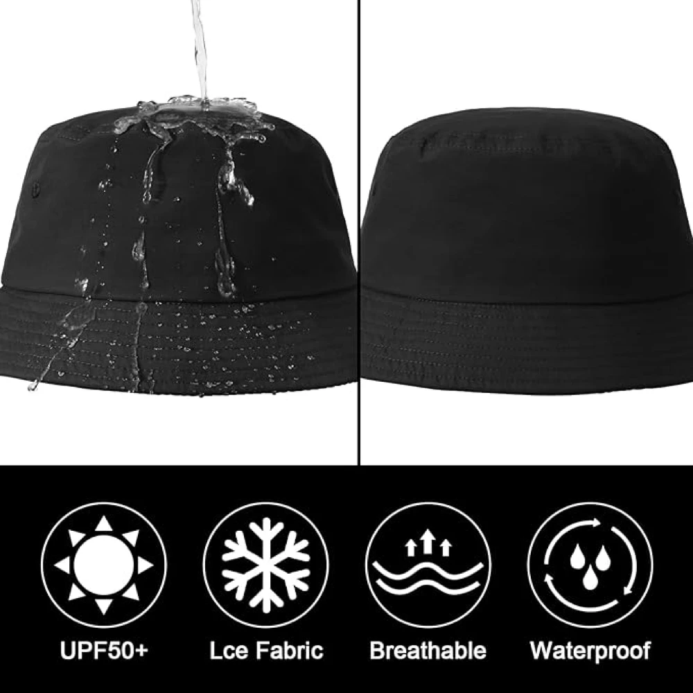 Sombreros de cubo impermeables a prueba de viento para hombres y mujeres, sombrero de lluvia ligero, xx-grande, senderismo, Camping, UV/UPF, 50 empaquetable