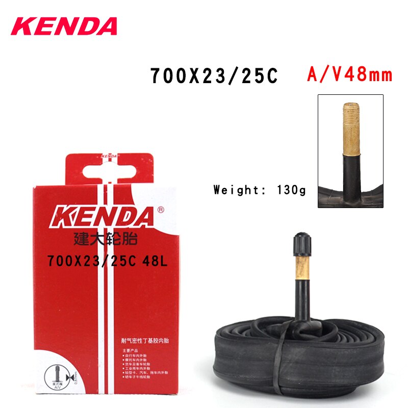 Kenda Road Fiets Binnenband 700C 700*23 25C Uitgebreide Amerikaanse Ventiel Franse Valve Fietsband Accessoires: 700X23-25 AV48MM