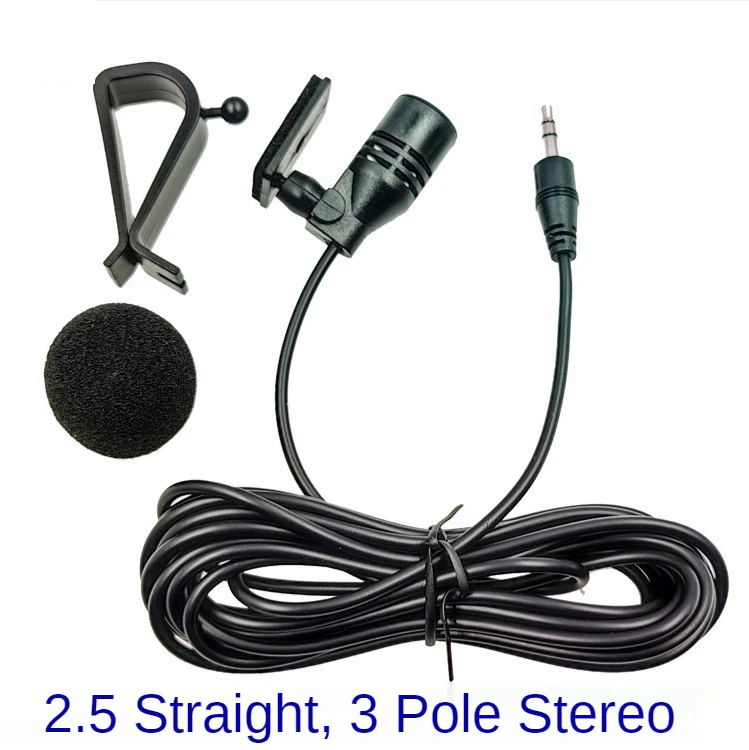Microphone de voiture Audio Navigation Clip filaire fils externes micros automatiques Radio 3m de Long micro stéréo 3.5mm Mono 2.5mm SM Lotus Jack Plug: orange