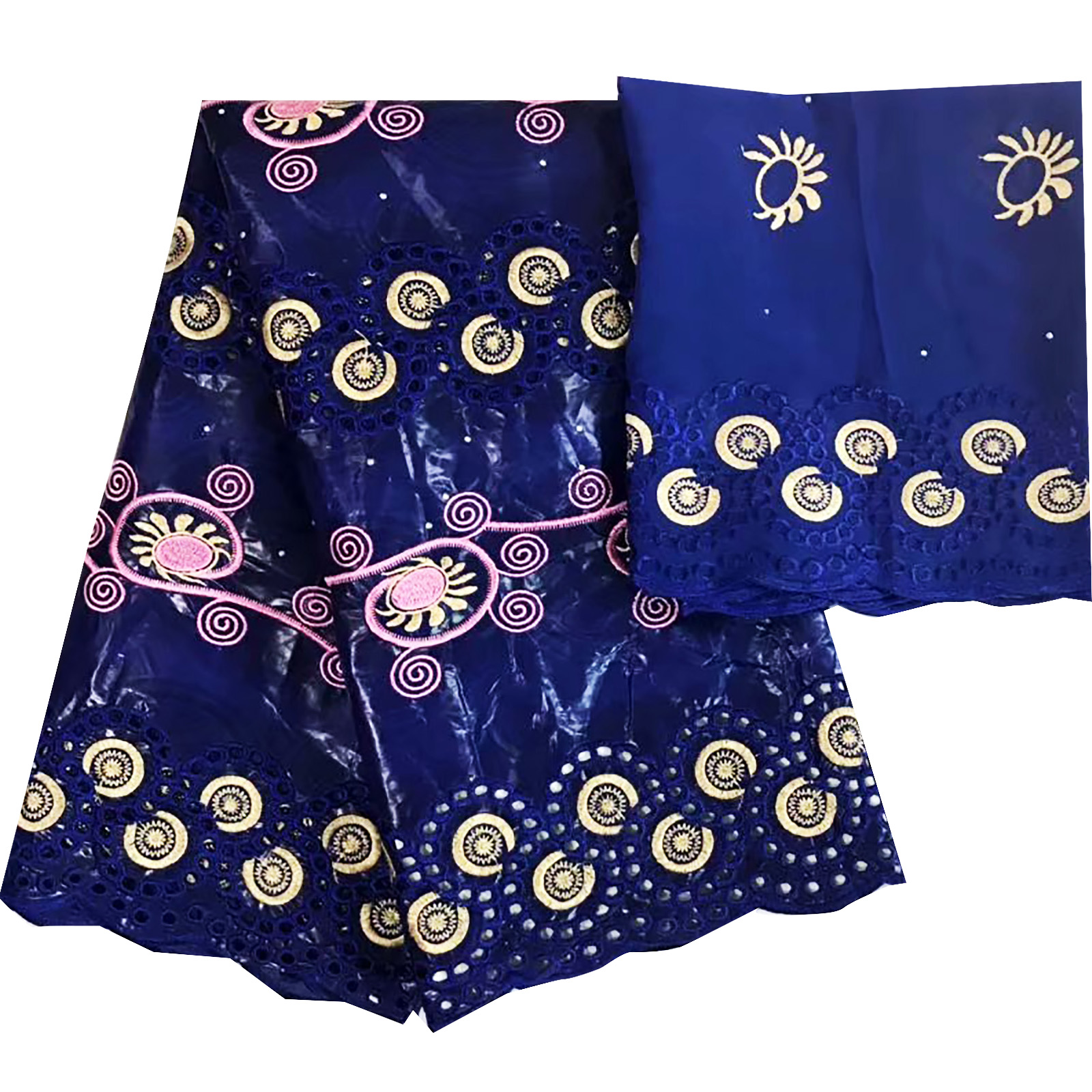 Bassin tissu brodé bazin riche getzner riche tissu avec des trous de coupe tulle dentelle blouse pour les femmes robe tissu africain BL290