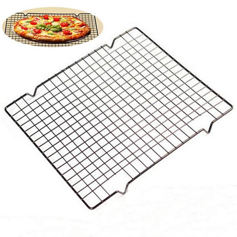 Rejilla de alambre de acero al carbono bandeja refrigerante para pastel estante para comida, estante para galletas, soporte para pan de cocina, horno para hornear, Pizza, barbacoa, galleta H7Q2