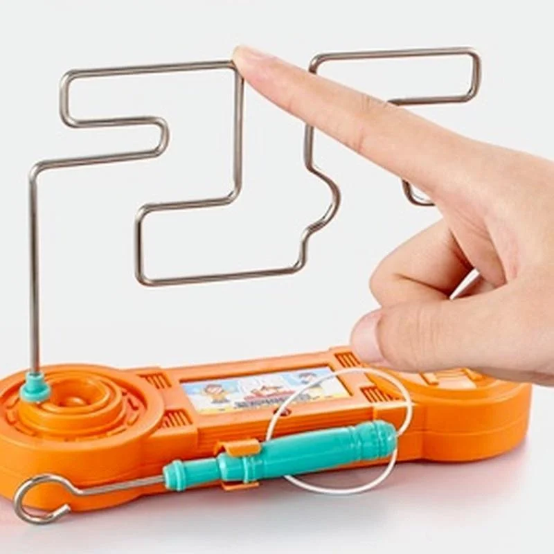 Kids Collison Elektrische Schok Speelgoed Onderwijs Elektrische Touch Doolhof Spel Party Grappig Spel Wetenschapsexperiment Speelgoed voor Kinderen: Oranje