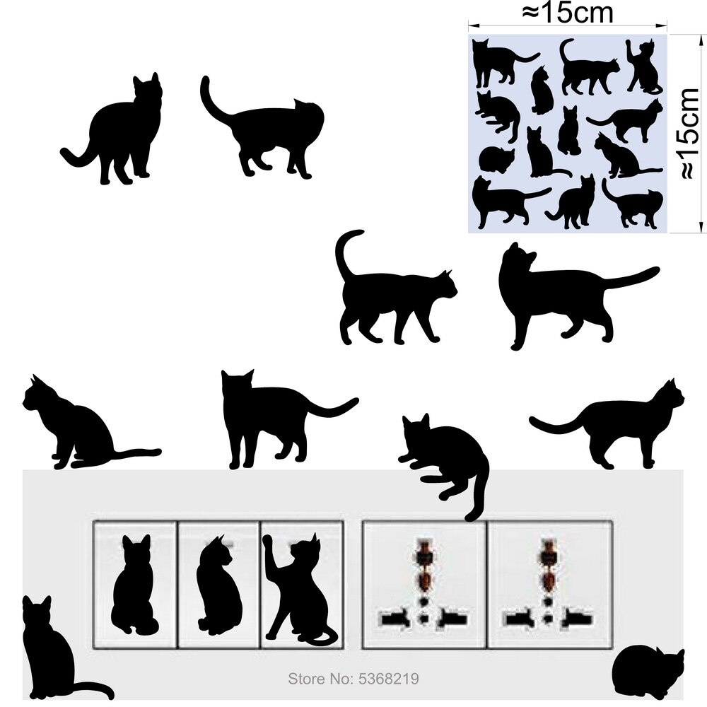 Light Switch Sticker Kids Baby Nursery Room DIY Wall Decoration Cat Fairy Moon Stars Vinyl Decal for Children Bedroom Home Decor: 026