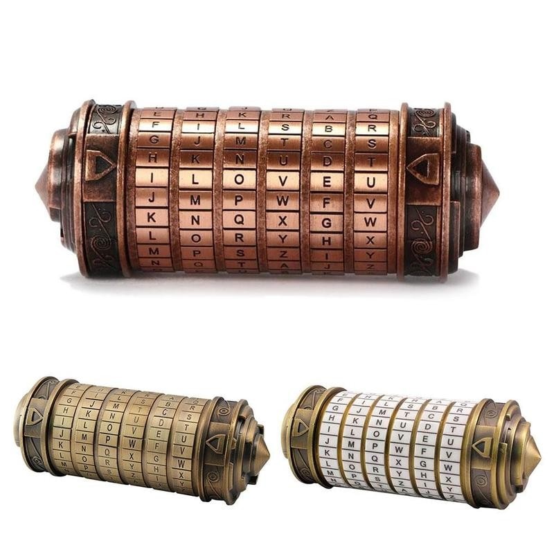 Leonardo Da Vinci Code Toys Metal Cryptex Locks Lock Valentine's Day Educational Toys Escape Room Lock Locker
