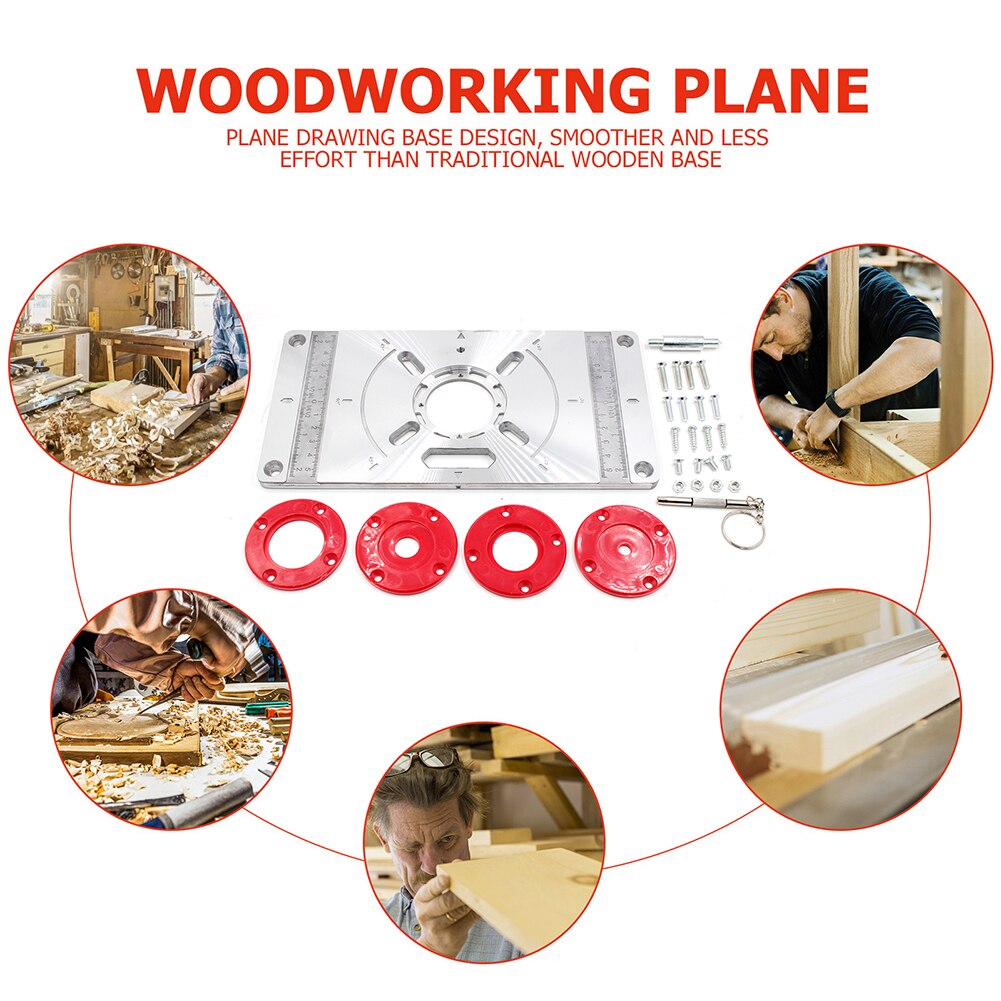 Multifunction Aluminum Router Table Insert Plate Woodworking Benches Wood Router Trimmer Models Engraving Machine