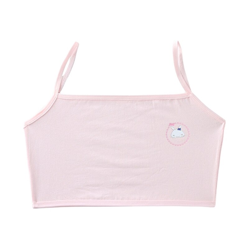 Teen Girls Cotton Training Bra Seamless Bralette Spaghetti Crop Bra Breathable Big Girls Sports Bra Stretch Crop Cami Bralette