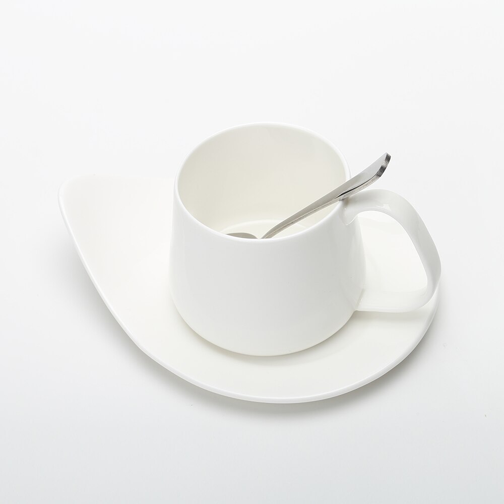 Doodle original001 Bone china Coffee Cups White Ceramic cup with plate and spoon250ml