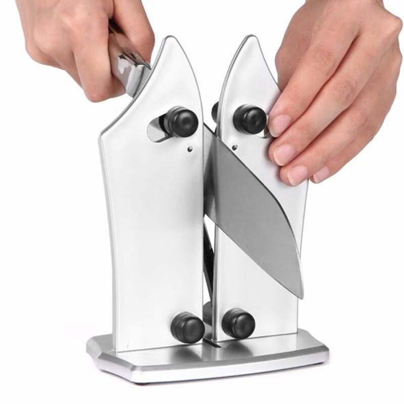 Diamond Hone Puntenslijper Mes Slijpsteen Whetstone Tungsten Carbide Slijper Slijpsteen Grinder Keuken Accessoires: silver