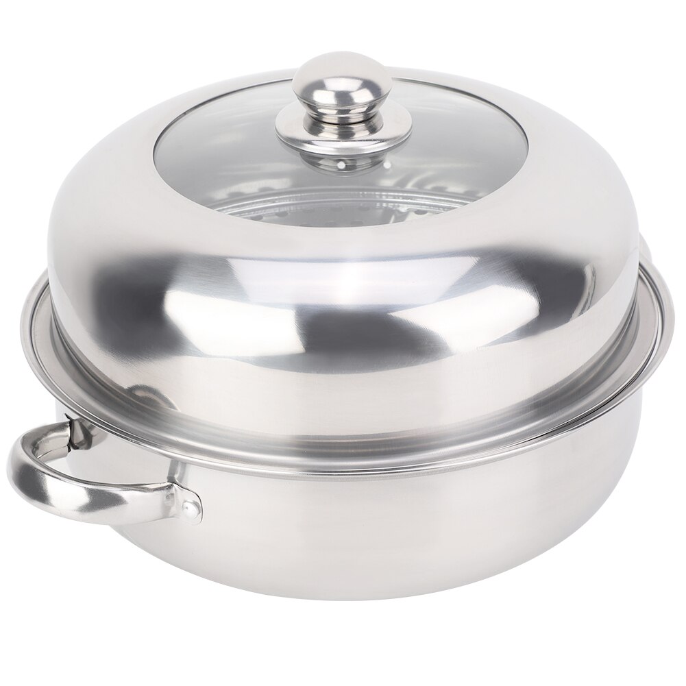 28CM Anti Slip Rvs Single Layer Soeppan Hotpot Voedsel Stoomboot Multifunctionele Pot Kookgerei Huishoudelijke Koken