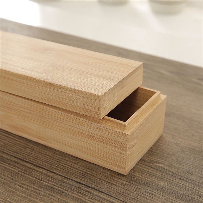 DIY Speciale aanbieding vintage bamboe houten doos rechthoekige paulownia doos desktop opbergdoos sieraden opbergdoos houten case