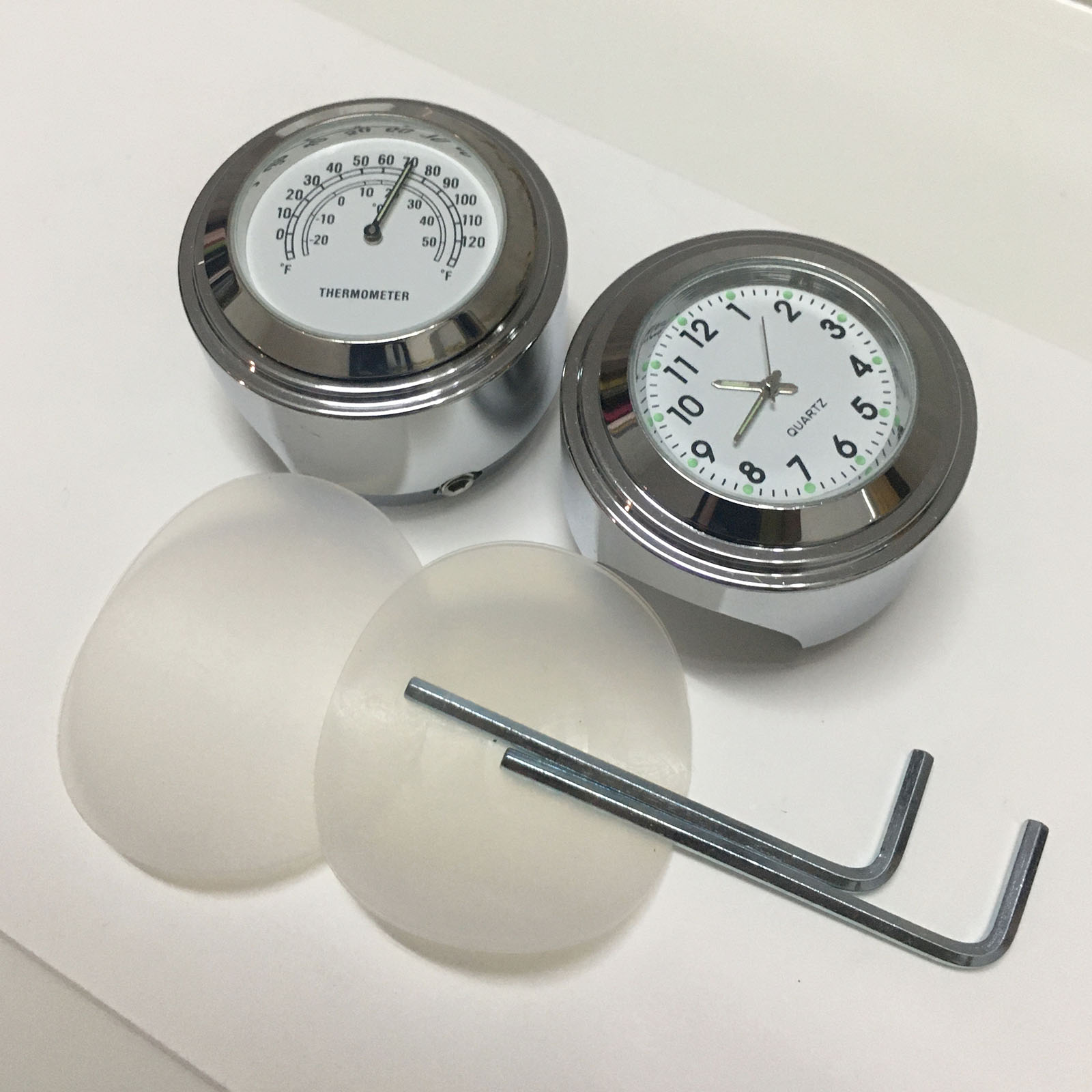Horloge de guidon de moto adaptée pour Harley, Honda, Yamaha, 7/8 po, 1 po, Therye.com