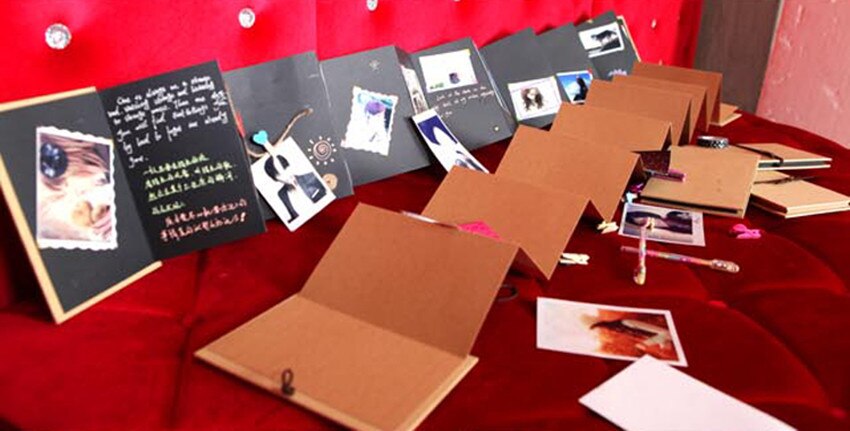 Globo Vintage, álbum de foto de boda, acordeón de 7 pulgadas, álbum de recortes adhesivo DIY, álbumes de fotos conmemorativas, álbum artesanal