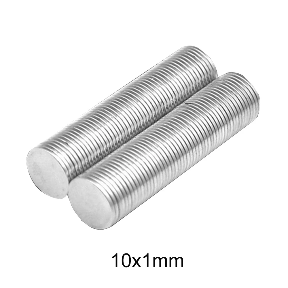 Imán delgado de neodimio fuerte, disco magnético permanente, redondo, 10x1mm, 10X1mm, 50 ~ 1000 Uds.