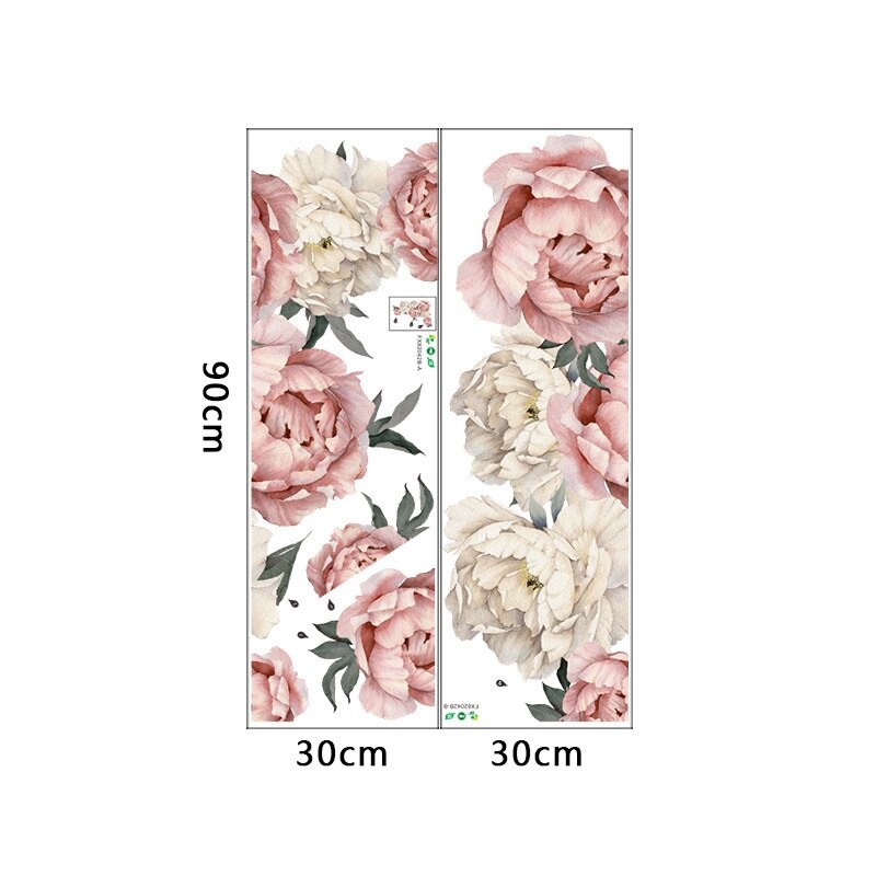 Autocollants muraux à fleurs de pivoine colorées, ... – Grandado