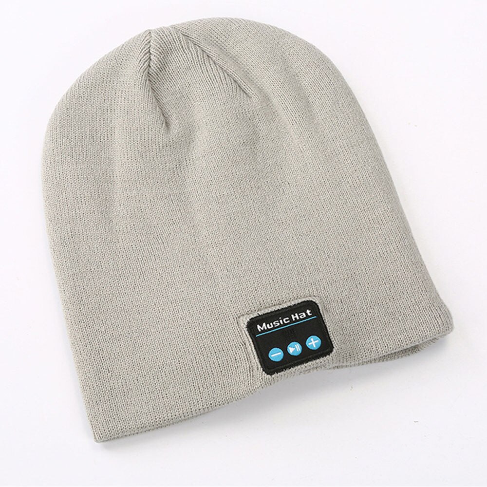 Bluetooth Beanie,Bluetooth Hoed, V5.0 Bluetooth Beanie Hoeden, hand Gratis Draadloze Hoofdtelefoon Beanie Met Bluetooth Speakers Soft Knit: Grijs