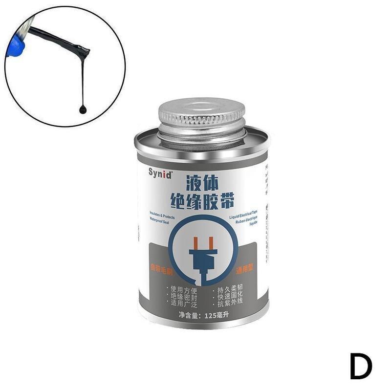 125ml multifunktions flydende tape silikone fugemasse høj temperatur resistent flammehæmmende svejsningslim til elektronisk komponent: Sort 125ml