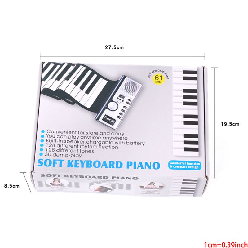 Aankomen Opvouwbare 61 Toetsen Flexibele Soft Elektrische Digital Roll Up Keyboard Piano