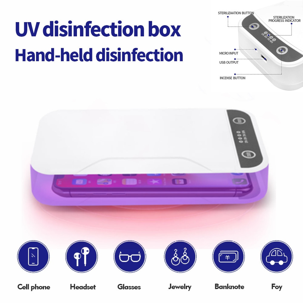 Uv Sterilisator Desinfectie Doos Mini Ozon Mobiele Telefoon Sterilisator Multifunctionele Sterilisatie Masker Ondergoed Beauty Cleaner