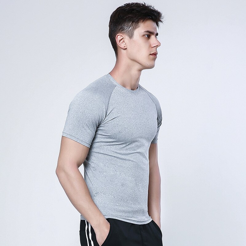 Men cotton T-shirt Jogger Sporting Skinny Tee Shirt Male Gyms Fitness Bodybuilding Workout Black Tops Clothing