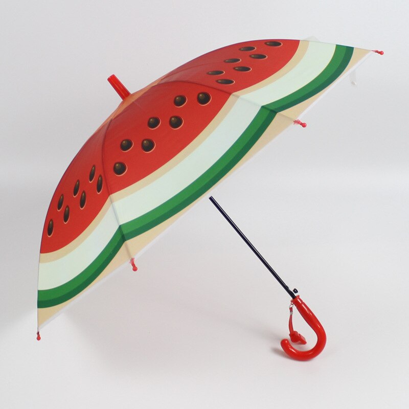 Paraguas de frutas YADA transparente de PVC y sandía para niños y niñas, paraguas claro largo, sombrilla con mango curvo para chico YS714 DIY: red