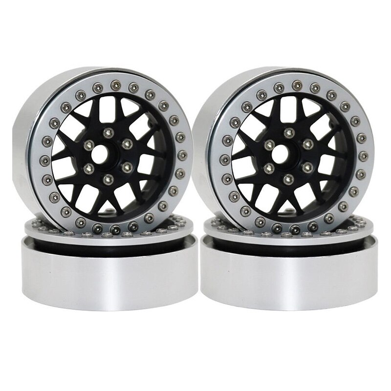 4PCS Aluminum Alloy 2.2 Beadlock Wheel Rims for 1/10 RC Rock Crawler Axial SCX10 RR10 Wraith 90056 Traxxas TRX4 TRX-6: A