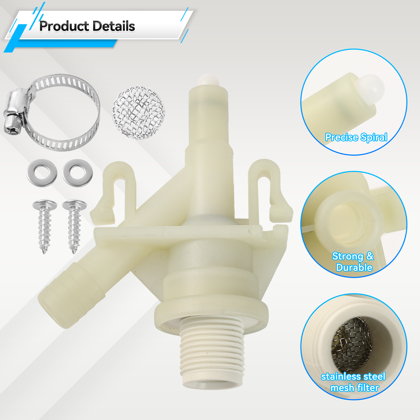 Plastic RV Camper Water Valve Kit 385311641 Replacement Durable For Dometic Sealand marine 300 310 320 series Pedal Flush Toilet