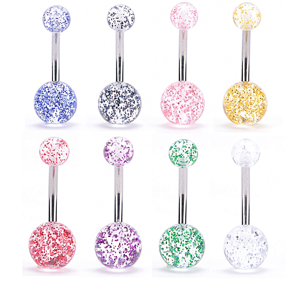 1 pièces mélange couleur nouveauté Nombril Piercing Nombril Flexible barre clair petit Piercing Nombril boucle d'oreille bijoux de corps