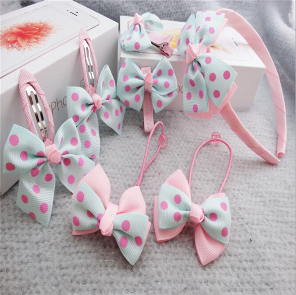 7 stuks/set schattige kindermeisjes baby kerst hoofdband grappige peuter strik haarspeld haarband accessoires kleurrijke hoofddeksels mooie: Lichtblauw