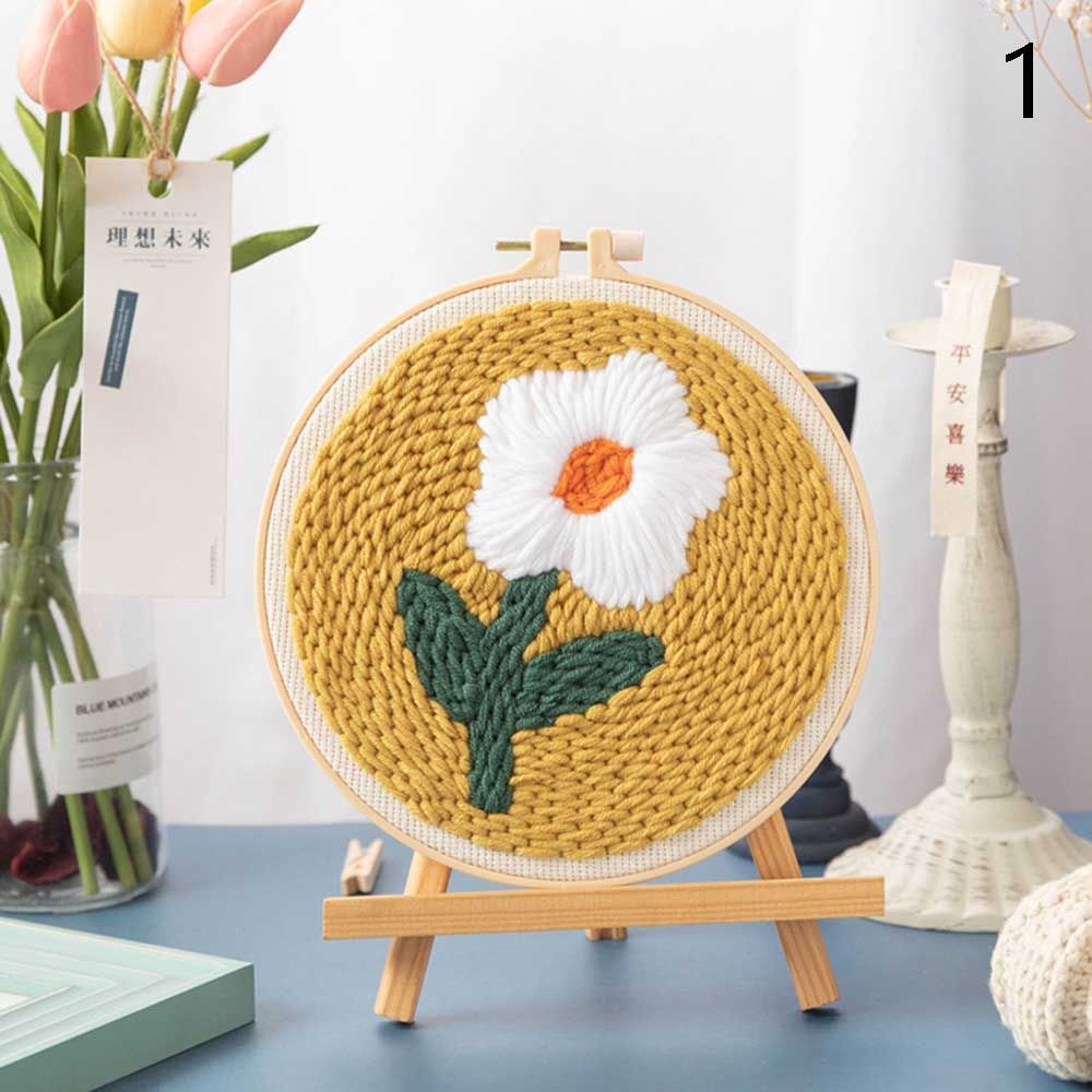 Full Set of Embroidery Starter Kit With Yarn For Beginners Cross Stitch Kit Embroidery Hoop Sewing Accessories Handmade DIY Craf: 1