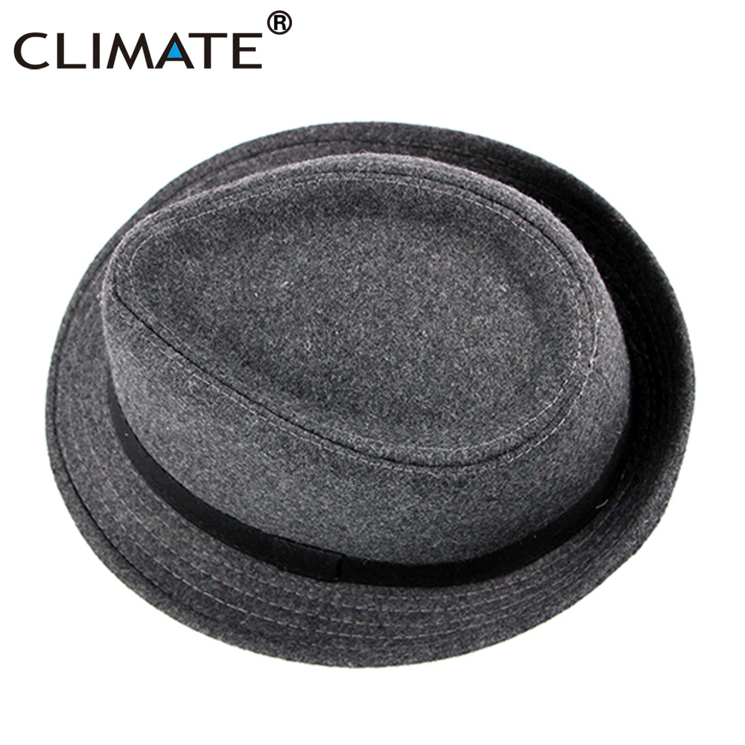 KLIMA Männer Jazz Hütte Gentry Fedora Warme Formalen Hütte für Mann Feste Winter Polyester Woll Filzhüte Kappe Schwarz Fedora Männer Hütte Kappe