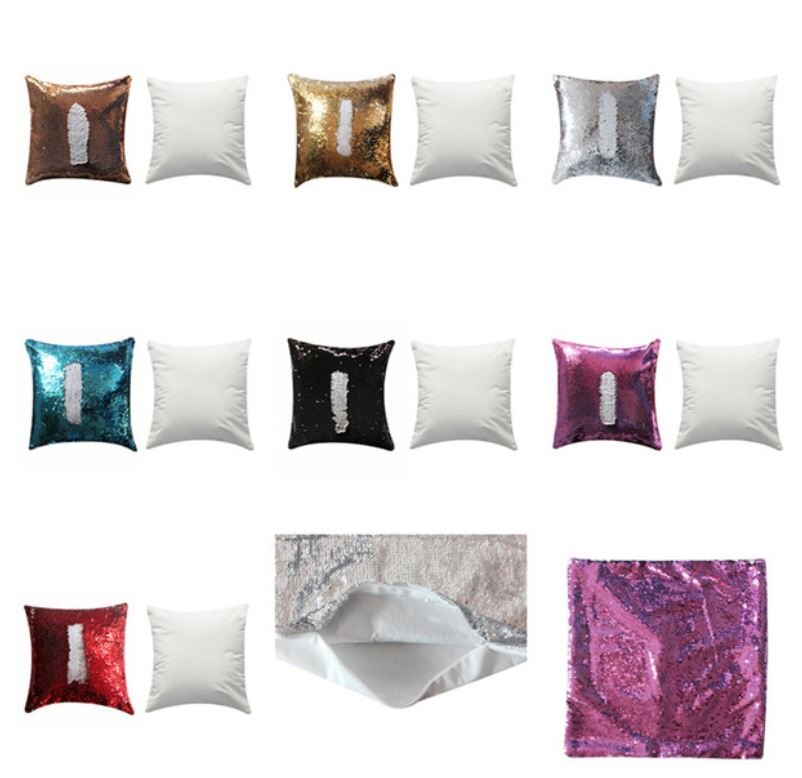 6pcs/lot style Sublimation Blank Magical Sequins item Pillowcase For Sublimation INK Print DIY 40x40cm: Mix Colors