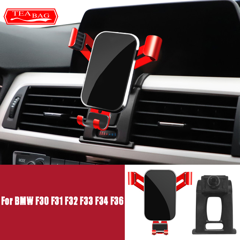 Car Mobile Phone Holder For BMW F30 F31 F32 F33 F34 F36 3 4 Series 3GT Air Vent GPS Gravity Stand Special Navigation Bracket: red
